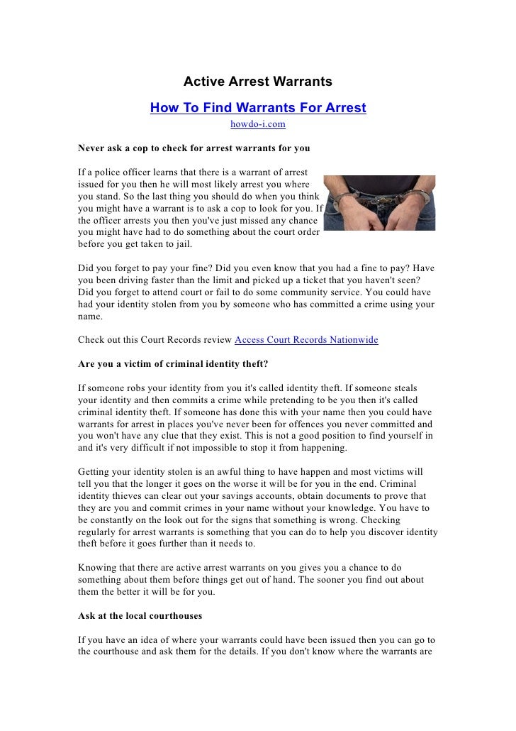 find out if someone has a warrant for arrest